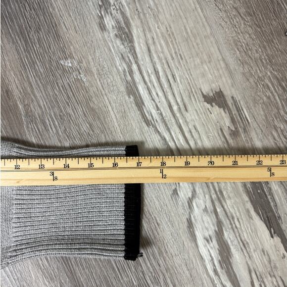 Philosophy Oversized Gray Black Striped Chunky Knit Crewneck Sweater Size XL - Picture 5 of 5